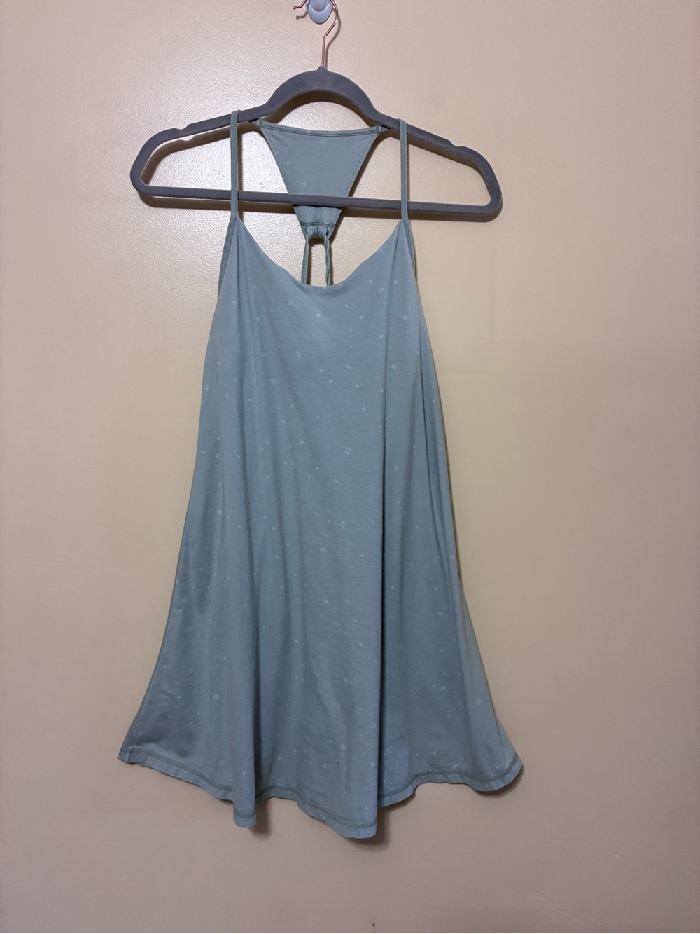 Patagonia Edisto Mini Dress Women XS Sage Green Built In Shelf Bra Stars